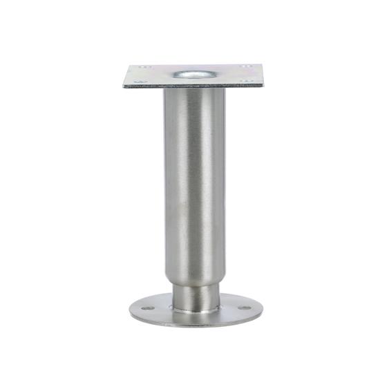 Picture of 1-5/8"OD x 6"H Stainless Steel Equipment Leg With Removable Mounting Plate And Adjustable Flanged Toe With Holes