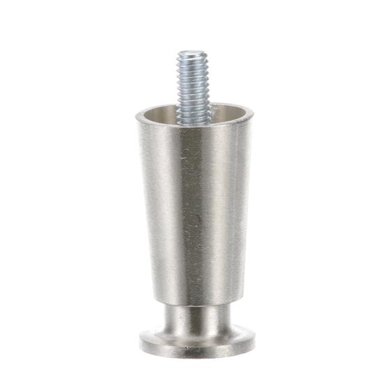 Picture of 1-1/4" OD x 2-1/2" H Nickel Plated Die Cast Appliance Leg With 3/8-16 x 5/8" L Protruding Stud And Adjustable Flanged Toe
