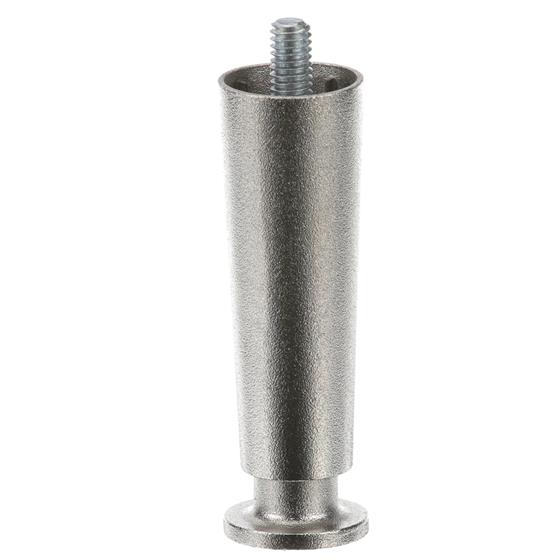 Picture of 1-1/4" OD x 4" H Nickel Plated Die Cast Appliance Leg With 3/8-16 x 5/8" L Protruding Stud And Adjustable Flanged Toe