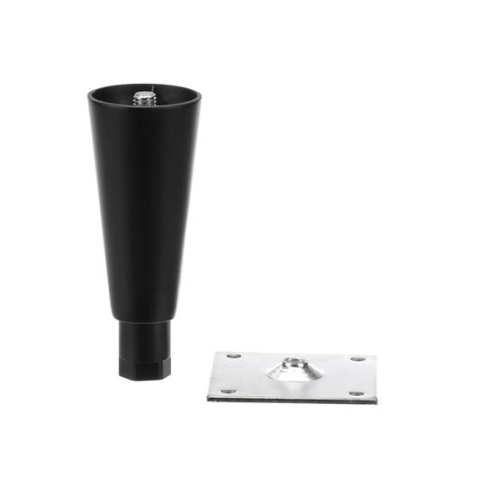 Picture of 6" H Black Epoxy Die Cast Equipment Leg With 3-1/2" Square Removable Mounting Plate And Adjustable Hex Toe