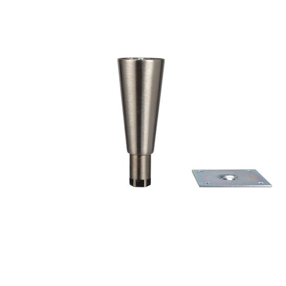Picture of 6" H Nickel Plated Die Cast Equipment Leg With 3-1/2" Square Removable Mounting Plate And Adjustable Hex Toe