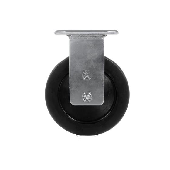 Picture of Medium Duty 2-3/8" x 3-5/8"  Rigid Plate Caster With 5" Black Rubber Wheel