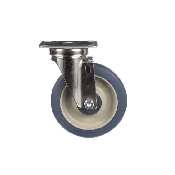 Picture of Medium Duty 2-3/8" x 3-5/8"  Plate Caster With 5" Blue Polyurethane Wheel