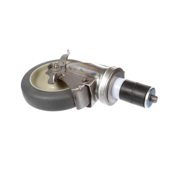 Picture of Medium Duty Stainless Steel 1" Expanding Stem Caster With 5" Gray Rubber Wheel With Brake
