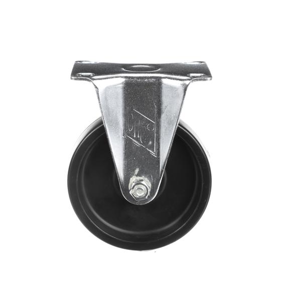 Picture of Medium Duty 2-3/8" x 3-5/8"  Rigid Plate Caster With 5" Black Polyolefin Wheel