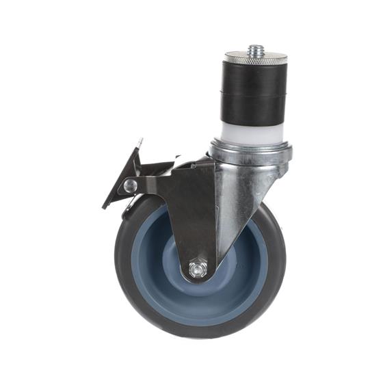 Picture of Medium Duty 1-5/8" Expanding Stem Caster With 5" Gray Polyurethane Wheel With Top Brake
