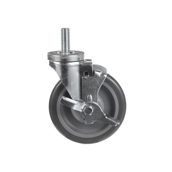 Picture of Medium Duty 5/8-11 x 1-1/2" Threaded Stem Caster With 5" Gray Polyurethane Wheel With Brake