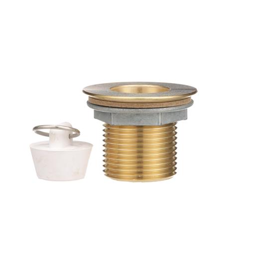Picture of Encore® Brass Sink Drain 1-1/2" L, 1-3/8" Dia. Sink Opening, 2" Face Flange, Includes: Locknut, Washer and Stopper, 1" NPS