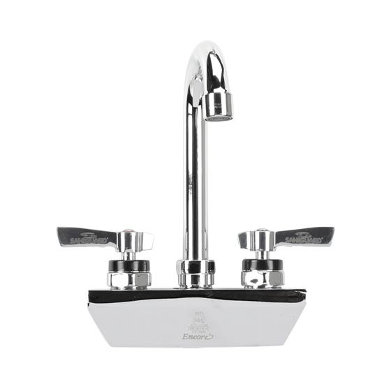 Picture of Encore 4" OC Wall Mount Faucet Ceramic Valves with 3-1/2" Swivel Gooseneck Spout