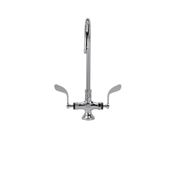 Picture of Encore® Brass Chrome Plated Double Pantry Faucet with 8" Swivel Gooseneck Spout and 4" Wrist Blade Handles