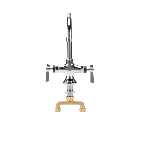 Picture of Encore® Brass Chrome Plated Double Pantry Faucet with 6" Rigid Gooseneck Spout
