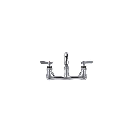 Picture of Encore® 8" OC. Brass Chrome Plated Wall Mount Faucet with 12" Swivel Spout with Faucet Mounting Kit
