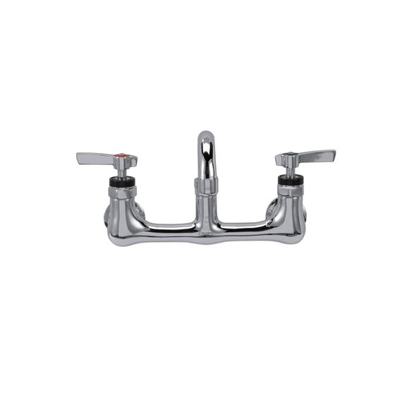 Picture of Encore® 8" OC. Brass Chrome Plated Wall Mount Faucet Ceramic Valves with 6" Swivel Spout
