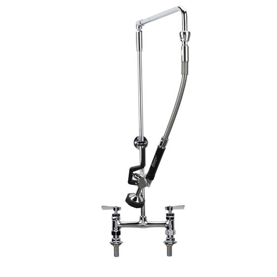 Picture of Encore  8" OC Brass Chrome Plated Deck Mount Rigid Arm Pre-Rinse Assembly with 26" Riser