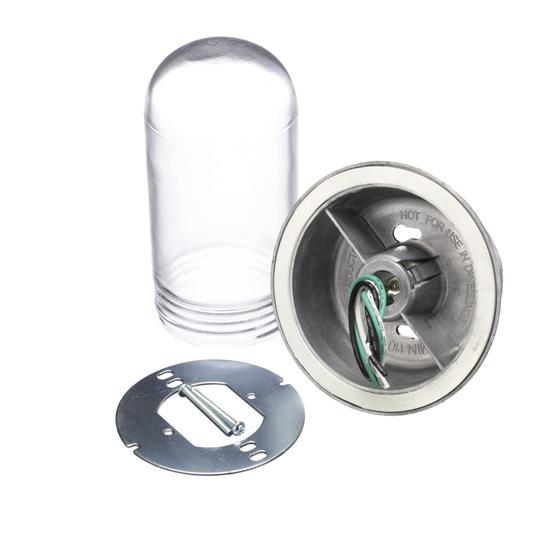 Picture of 100W Surface Mount  Incandescent Hood Light With Clear Coated Tempered Glass Globe