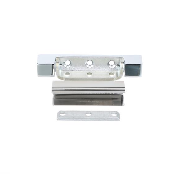 Picture of 1-1/8" Offset 5" L Chrome Plated Die Cast High Temperature Non-Rise Adjustable Edgemount Oven Hinge With Aluminum Adjusting Plate