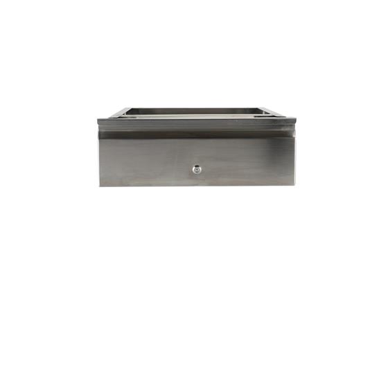 Picture of 15" W x 20" L x 5" D Stainless Steel Heavy Duty Drawer Assembly with Cylinder Lock and Stainless Steel Pan