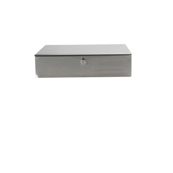 Picture of 16-1/4" W x 16-5/8" L x 4" H Stainless Steel Lockable Cash Drawer with Removable Currency Tray and Cover