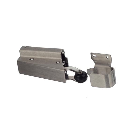 Picture of 1-3/8" Offset Satin Stainless Steel Concealed Mount Spring Action Door Closer With Hook