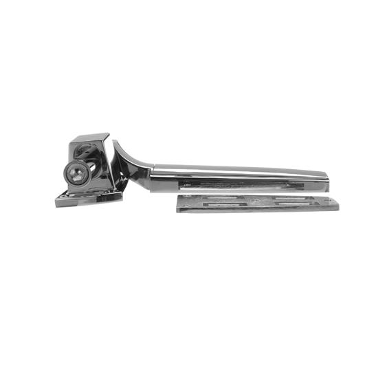 Picture of Flush Offset Polished Chrome Adjustable Cam-Rise Lift-Off Walk-In Door Hinge With Spring Assist