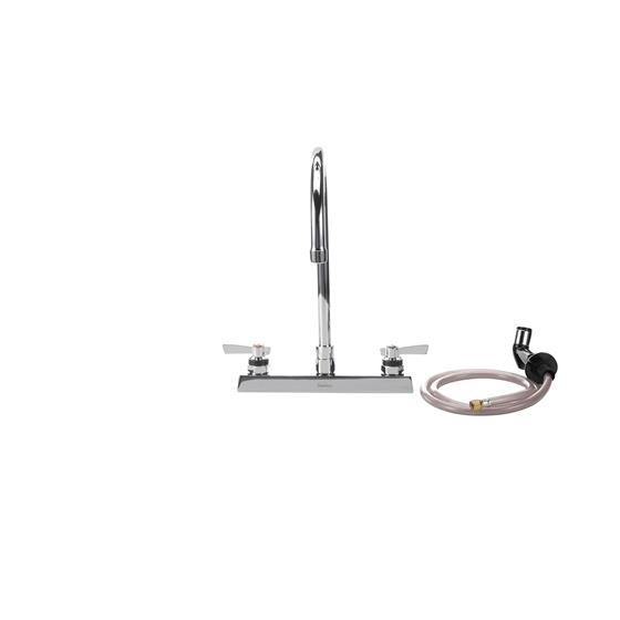 Picture of Encore 8" OC Deck Mount Faucet with 8" Swivel Gooseneck Spout with Side Spray