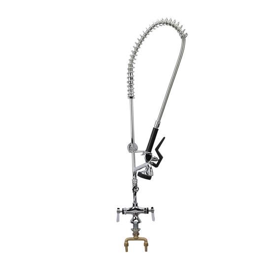 Picture of Encore Single Hole Deck Mount Pre Rinse Assembly with Wall Bracket, Stainless Steel Spring and 8" Add On Faucet
