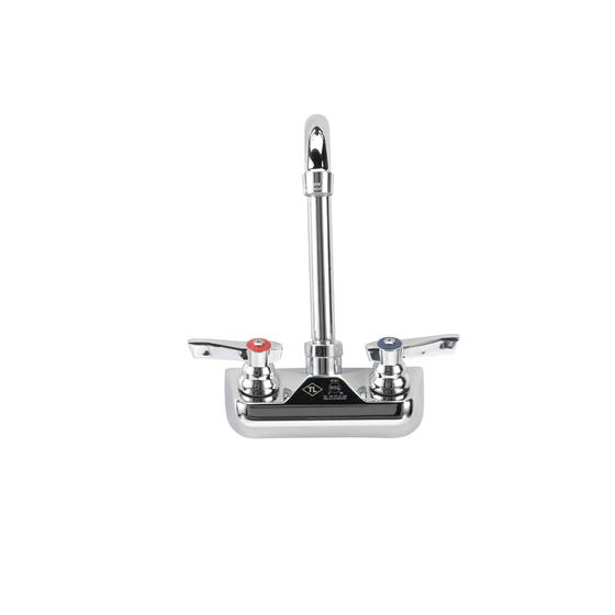 Picture of TOP-LINE® 4" OC Wall Mount Faucet Ceramic Valves with 3-1/2" Rigid Gooseneck Spout, Retail Packaging