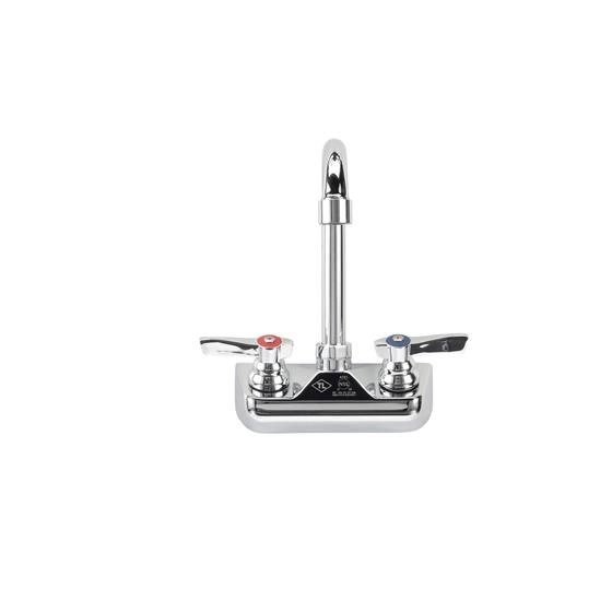 Picture of TOP-LINE® 4" OC Wall Mount Faucet Ceramic Valves 0.5 gpm Spray Vandal Resistant Aerator with 3-1/2" Swivel Gooseneck Spout, Retail Packaging
