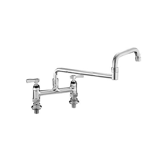 Picture of Encore® 8" OC Brass Chrome Plated Deck Mount Faucet with 18" Swivel  Spout, Retail Packaging