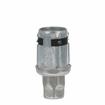 Picture of 1-5/8" Round Stainless Steel Clad Zinc Die Cast Adjustable Hex Foot Insert With Locking Ring