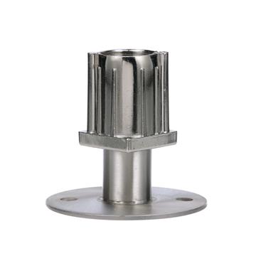 Picture of 1-1/2" Square Stainless Steel Clad Zinc Die Cast Adjustable Flanged Foot Insert With Mounting Holes