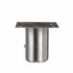 Picture of 1-5/8" x 3-1/8" H Stainless Steel Leg Socket With 3-1/2" x 3-1/2" Welded Mounting Plate