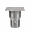 Picture of 1-5/8" x 3-9/16" H Stainless Steel Leg Socket With FlangedTop, Flared Body And 3-1/2" x 3-1/2" Welded Mounting Plate