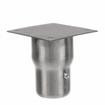 Picture of 1-5/8" x 3-9/16" H Stainless Steel Leg Socket With FlangedTop, Flared Body And 3-1/2" x 3-1/2" Welded Mounting Plate