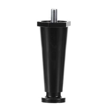 Picture of 4" H Black Thermoplastic Appliance Leg With 3/8-16 x 5/8"L Protruding Stud And Adjustable Flanged Toe With Non-Skid Pad