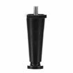 Picture of 4" H Black Thermoplastic Appliance Leg With 3/8-16 x 5/8"L Protruding Stud And Adjustable Flanged Toe With Non-Skid Pad