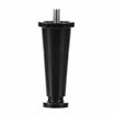 Picture of 4" H Black Thermoplastic Appliance Leg With 3/8-16 x 5/8"L Protruding Stud And Adjustable Flanged Toe With Non-Skid Pad
