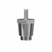 Picture of 1" H Chrome Plated Die Cast Heat Resistant Appliance Leg With 1/4-20 x 1/2" L Protruding Stud and Adjustable Round Toe