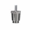 Picture of 1" H Chrome Plated Die Cast Heat Resistant Appliance Leg With 1/4-20 x 1/2" L Protruding Stud and Adjustable Round Toe