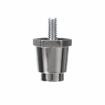Picture of 1" H Chrome Plated Die Cast Heat Resistant Appliance Leg With 1/4-20 x 1/2" L Protruding Stud and Adjustable Round Toe