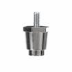 Picture of 1" H Chrome Plated Die Cast Heat Resistant Appliance Leg With 1/4-20 x 1/2" L Protruding Stud and Adjustable Round Toe