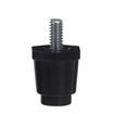 Picture of 1" H Black Thermoplastic Appliance Leg With 1/4-20 x 1/2" L Protruding Stud and Adjustable Round Toe