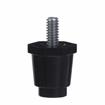 Picture of 1" H Black Thermoplastic Appliance Leg With 1/4-20 x 1/2" L Protruding Stud and Adjustable Round Toe