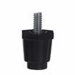 Picture of 1" H Black Thermoplastic Appliance Leg With 1/4-20 x 1/2" L Protruding Stud and Adjustable Round Toe