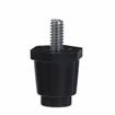 Picture of 1" H Black Thermoplastic Appliance Leg With 1/4-20 x 1/2" L Protruding Stud and Adjustable Round Toe