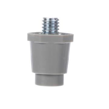 Picture of 1" H Gray Thermoplastic Appliance Leg With 3/8-16 x 1/2" L Protruding Stud and Adjustable Round Toe