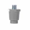 Picture of 1" H Gray Thermoplastic Appliance Leg With 3/8-16 x 1/2" L Protruding Stud and Adjustable Round Toe