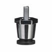 Picture of 1" H Chrome Plated Thermoplastic Appliance Leg With 1/4-20 x 1/2" L Protruding Stud and Adjustable Flanged  Black Rubber Toe