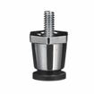 Picture of 1" H Chrome Plated Thermoplastic Appliance Leg With 1/4-20 x 1/2" L Protruding Stud and Adjustable Flanged  Black Rubber Toe