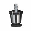 Picture of 1" H Chrome Plated Thermoplastic Appliance Leg With 1/4-20 x 1/2" L Protruding Stud and Adjustable Flanged  Black Rubber Toe